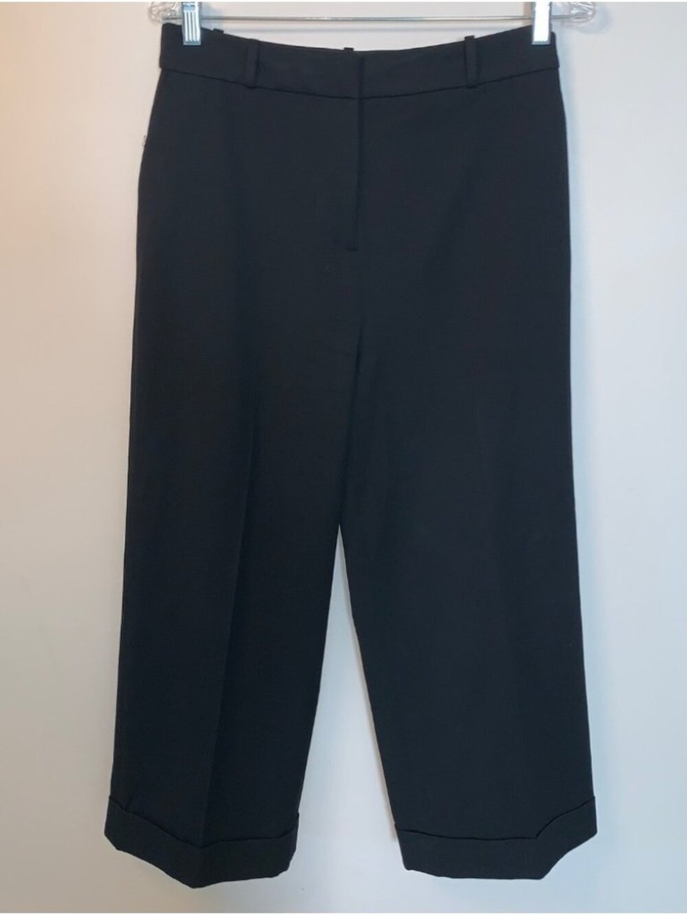Kate Spade Black Cropped Wide Leg Trousers 8